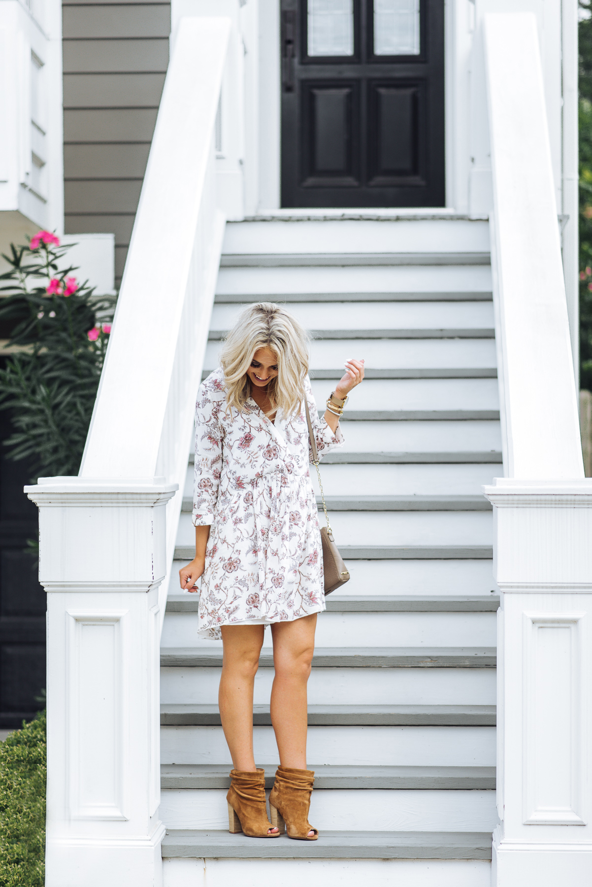 fall dress with booties