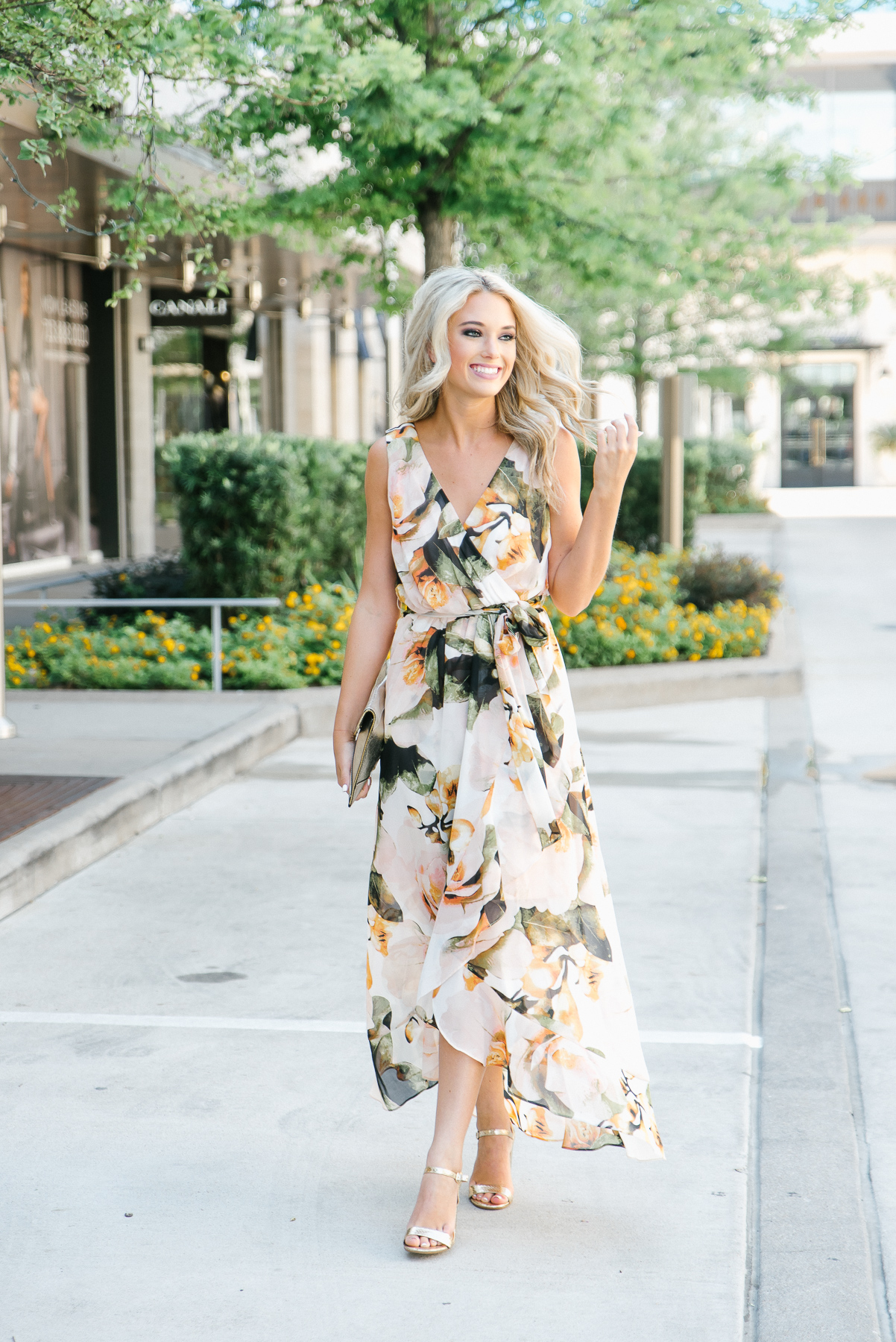 Floral Maxi Dress – Champagne & Chanel