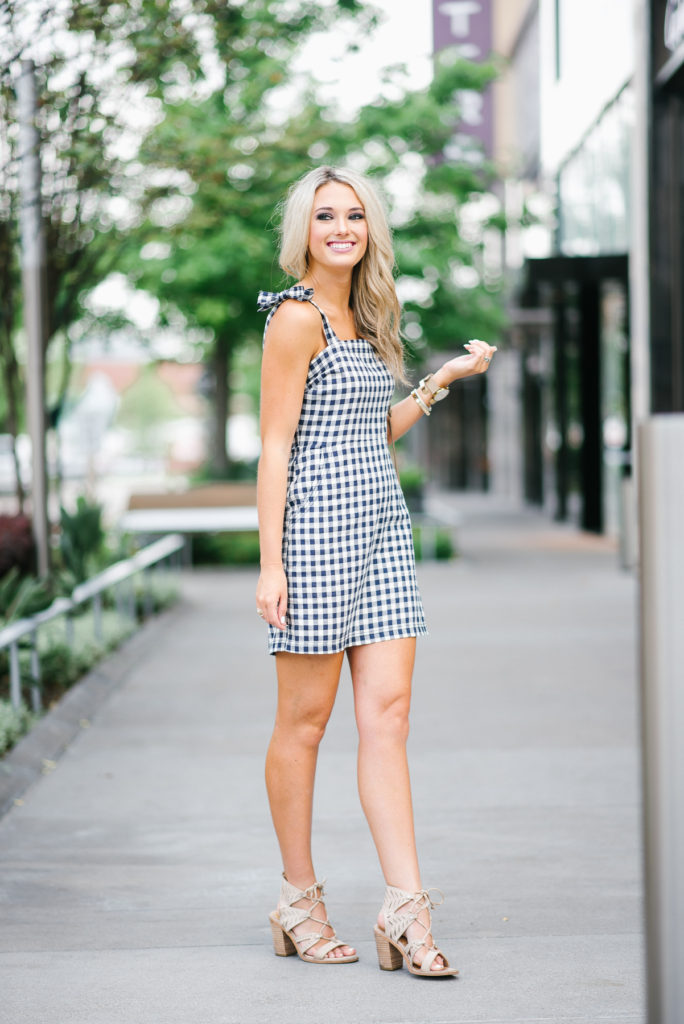 Navy and White Gingham Dress – Champagne & Chanel