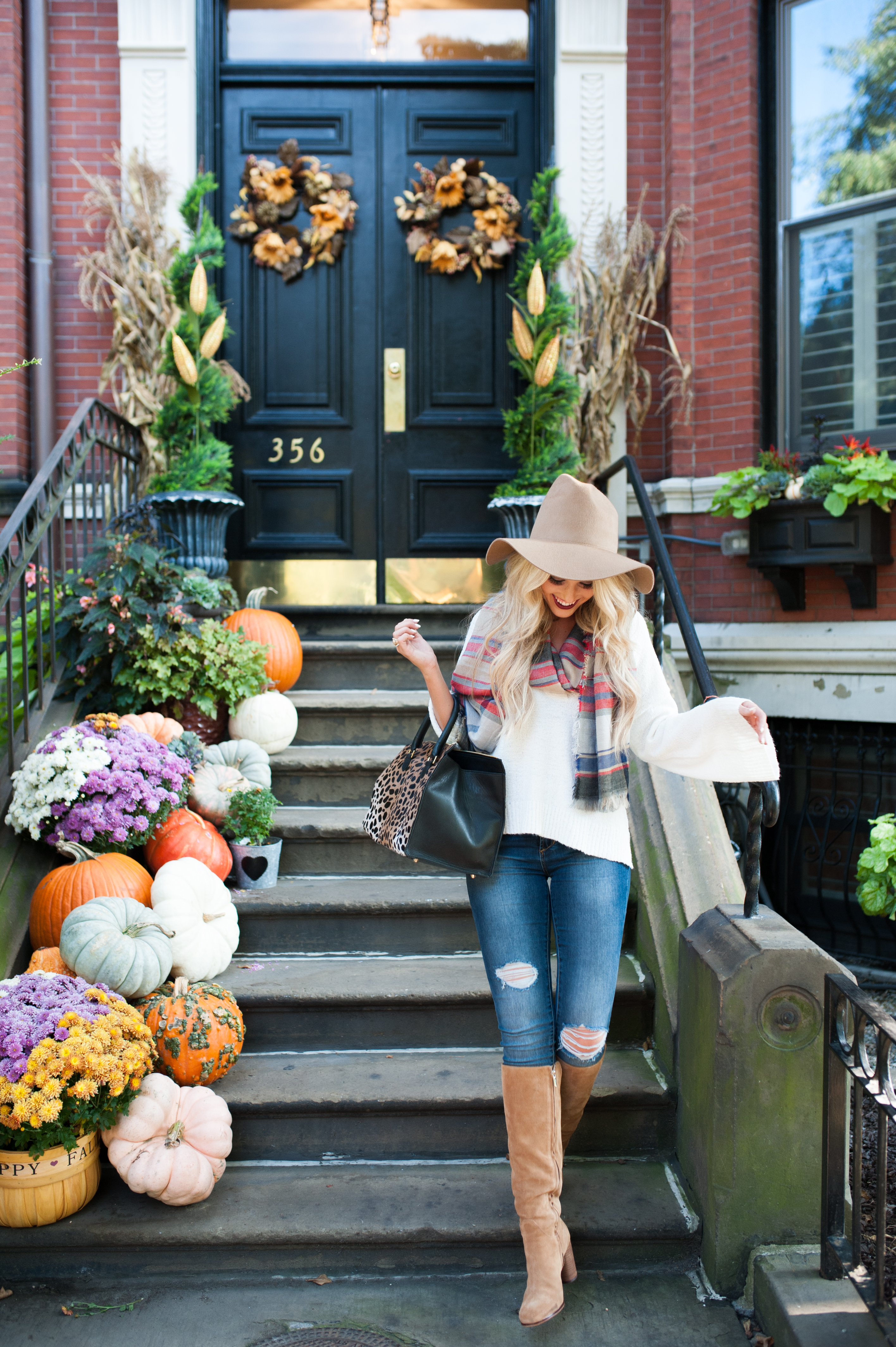 sweater and blanket scarf