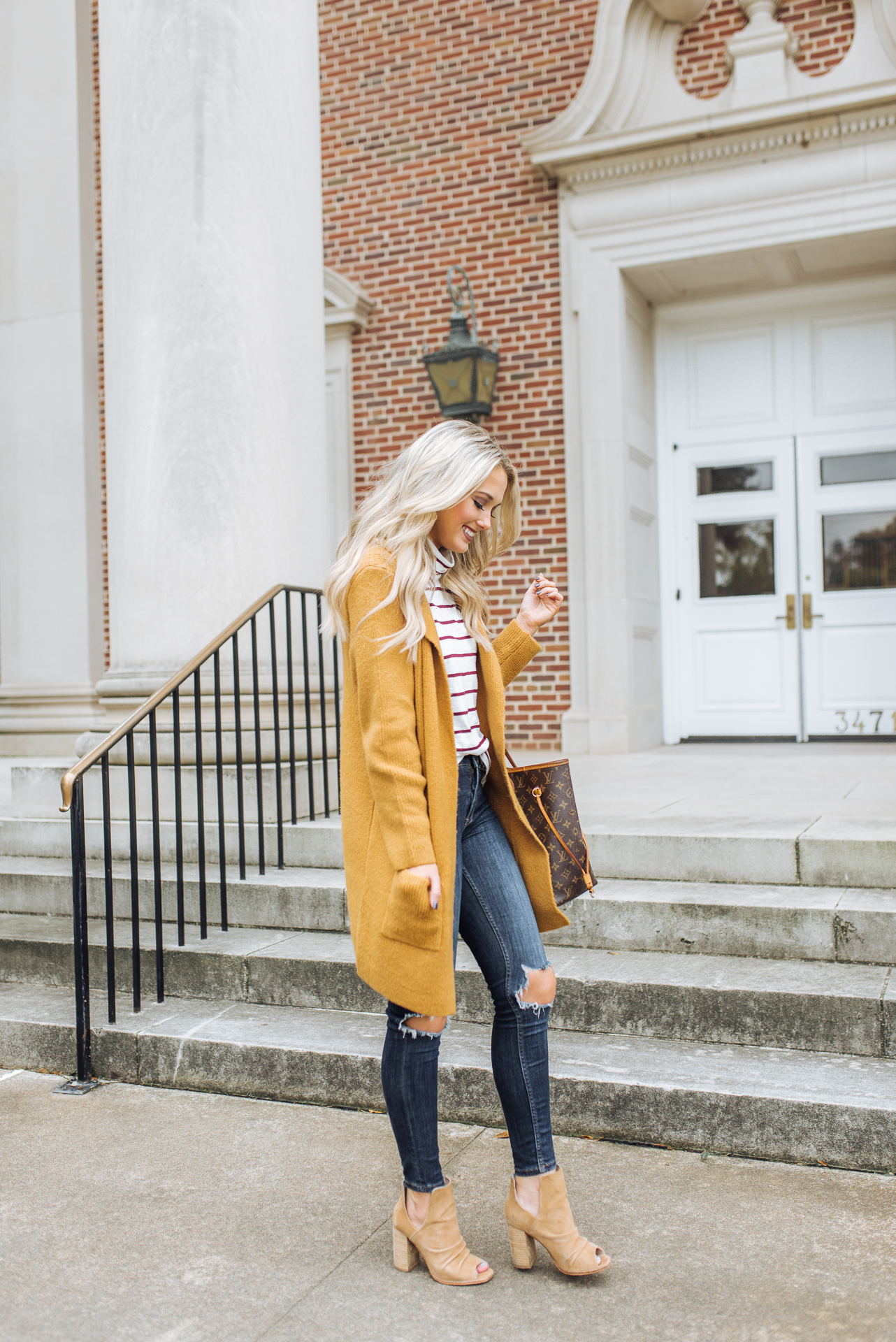 Striped Tee and Cardigan – Champagne & Chanel