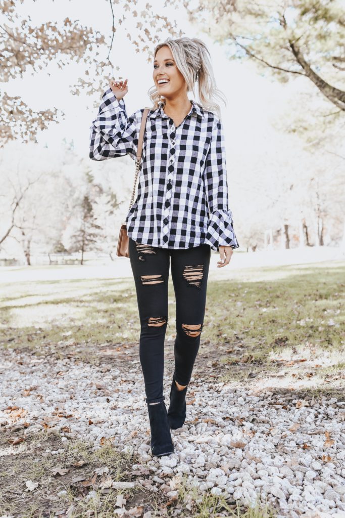 Plaid Top Under $15 – Champagne & Chanel
